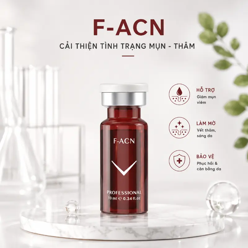 Tinh Chất Meso Hỗ Trợ Giảm Mụn, Cải Thiện Thâm & Kiểm Soát Dầu Nhờn Fusion Mesotherapy F-ACN 10ml Chính Hãngm Và Kiểm Soát Dầu Nhờn