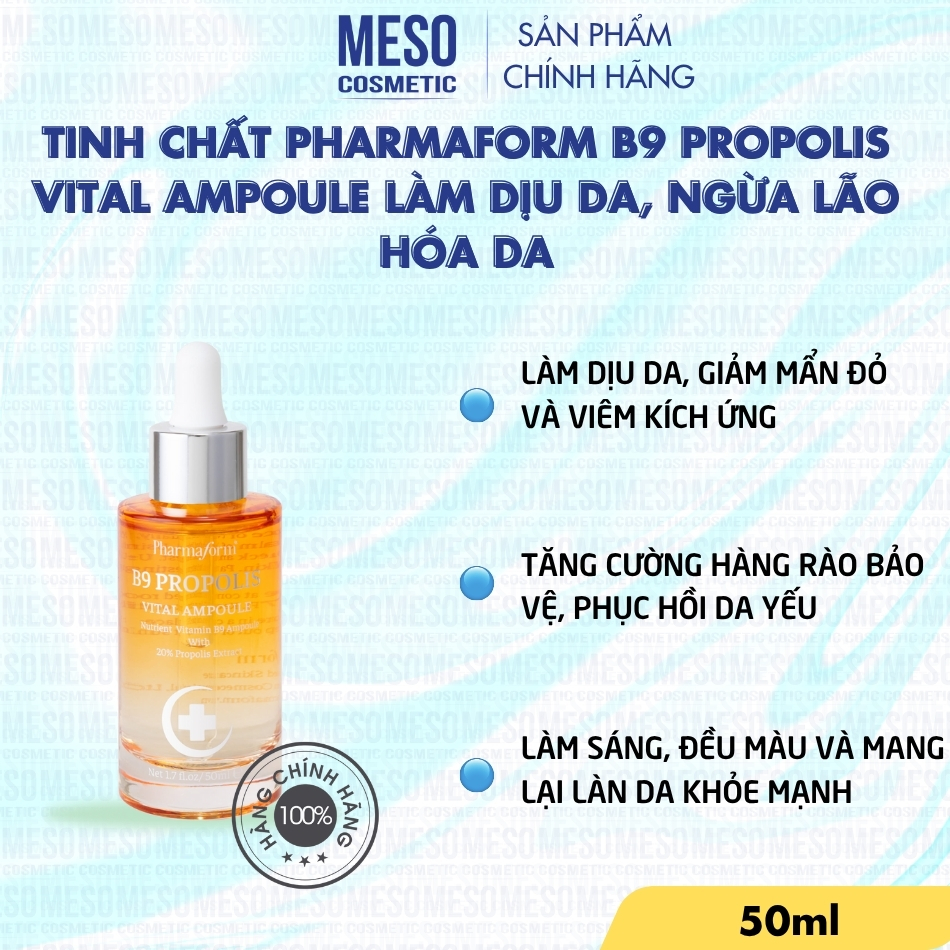 Tinh Chất Pharmaform B9 Propolis Vital Ampoule làm dịu da, ngừa lão hóa da 50ml