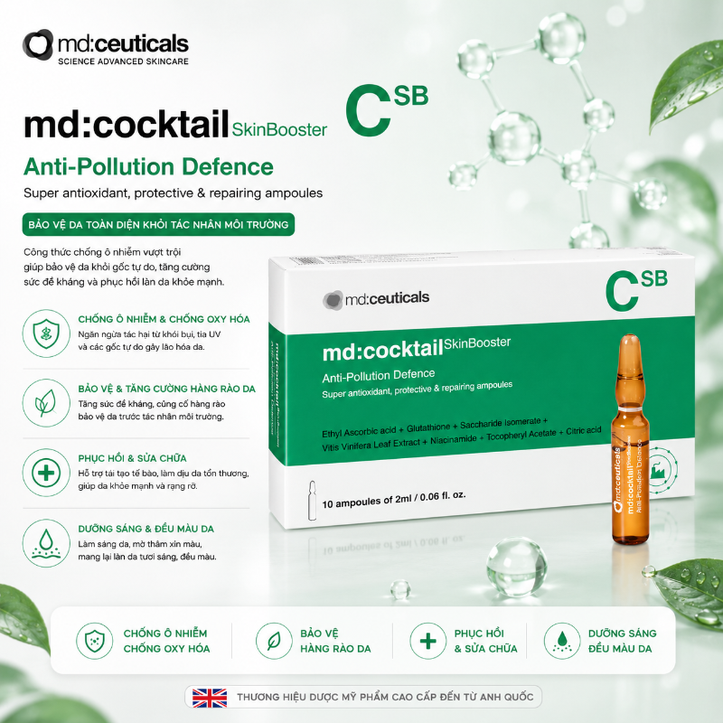 Tinh Chất Phục Hồi Da MD:Cocktail SkinBooster Anti-Pollution Defence - MD:Ceuticals