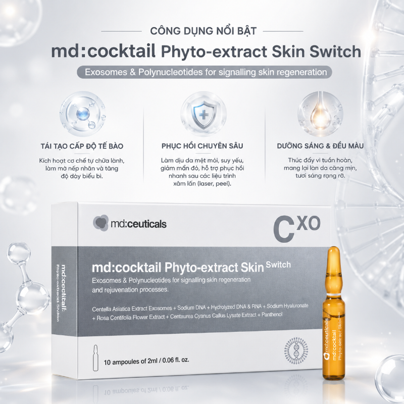 Tinh Chất Phục Hồi Tái Tạo Da MD:Ceuticals md:cocktail Phyto-extract SkinSwitch Exosome 10x2ml