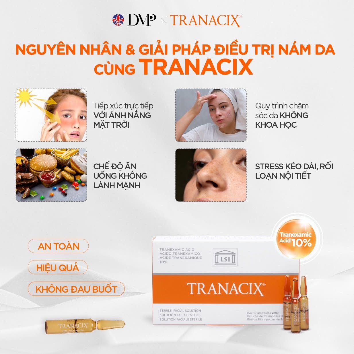 Tinh Chất TRANACIX 10% TRANACIX® Sterile Facial Solution - Hỗ Trợ Làm Mờ Nám Và Sắc Tố Chuyên Sâu Lẻ 1 Ống