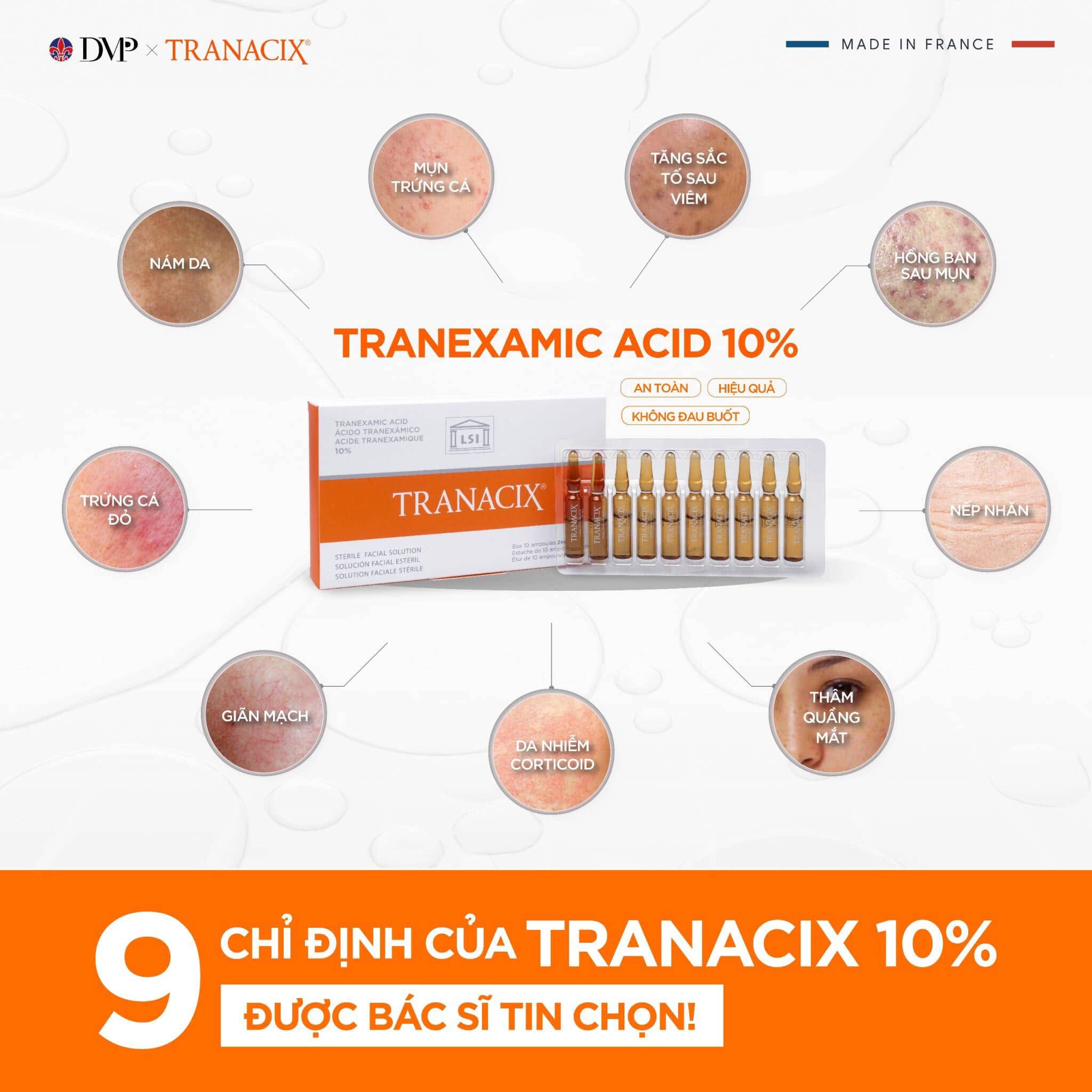 Tinh Chất TRANACIX 10% TRANACIX® Sterile Facial Solution - Hỗ Trợ Làm Mờ Nám Và Sắc Tố Chuyên Sâu Lẻ 1 Ống