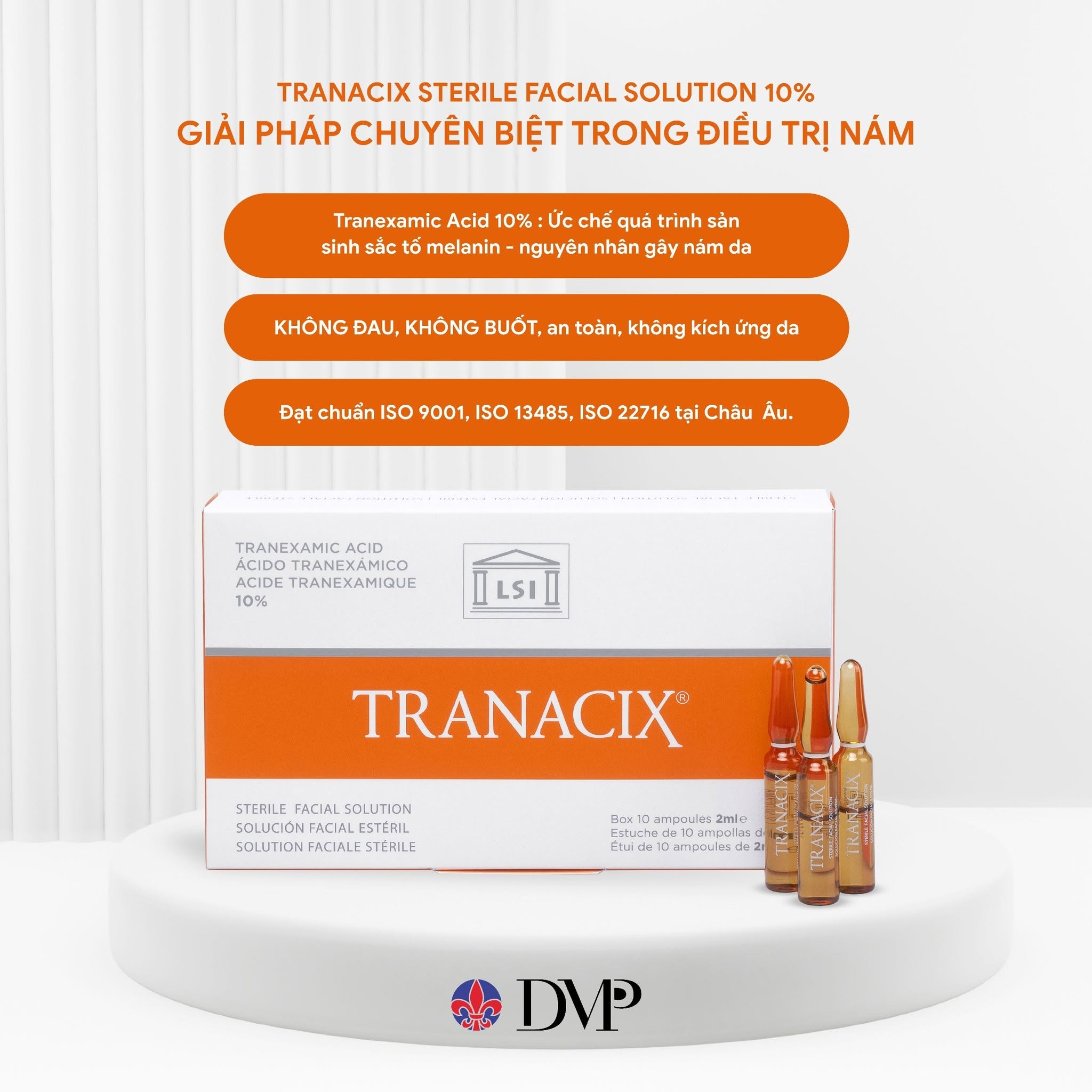 Tinh Chất TRANACIX 10% TRANACIX® Sterile Facial Solution - Hỗ Trợ Làm Mờ Nám Và Sắc Tố Chuyên Sâu Lẻ 1 Ống