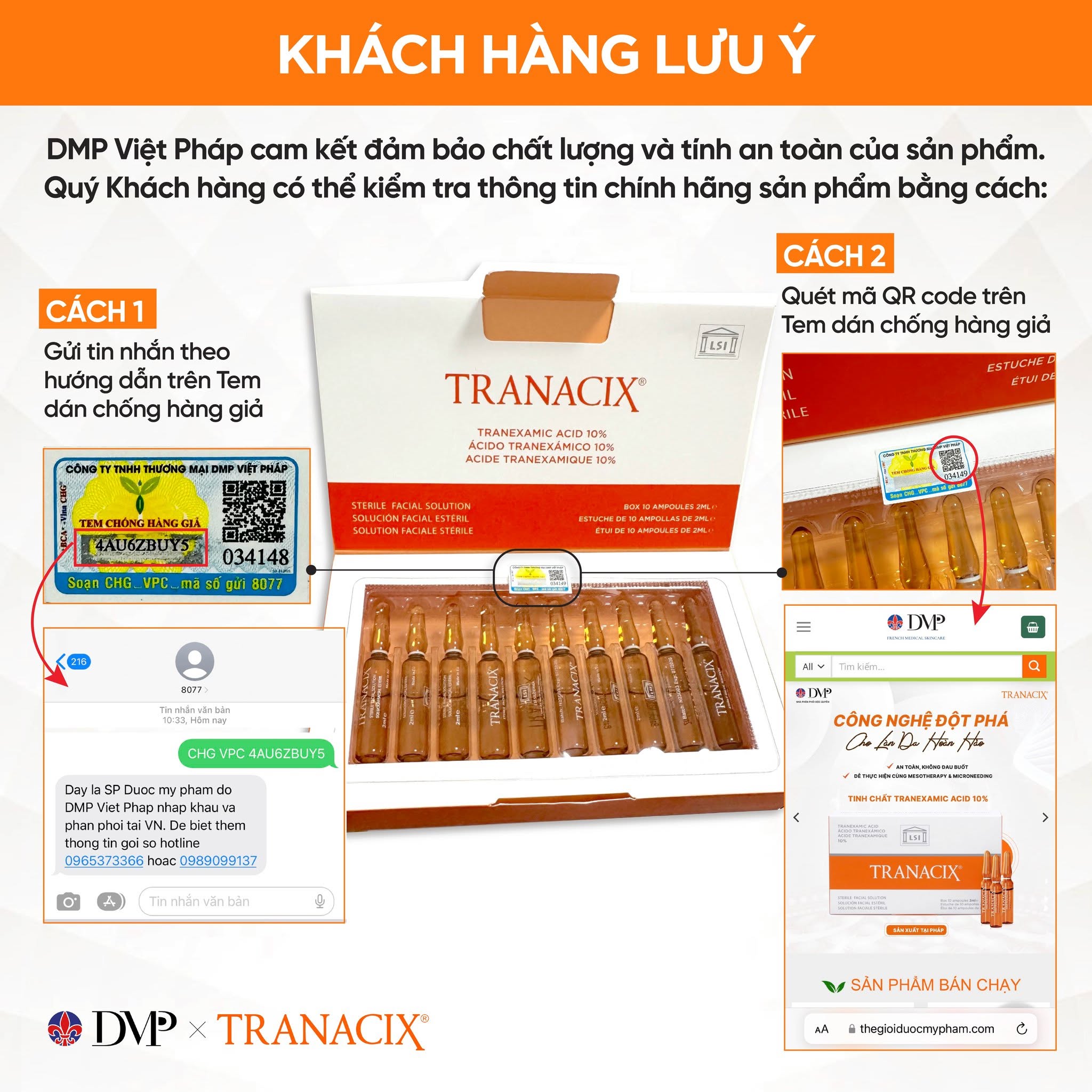 Tinh Chất TRANACIX 10% TRANACIX® Sterile Facial Solution - Hỗ Trợ Làm Mờ Nám Và Sắc Tố Chuyên Sâu Lẻ 1 Ống