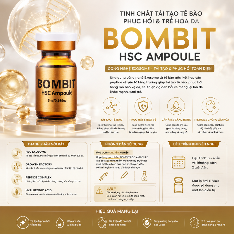 Tinh Chất Tái Tạo Tế Bào, Phục Hồi Da Bombit Meso HSC Exosome