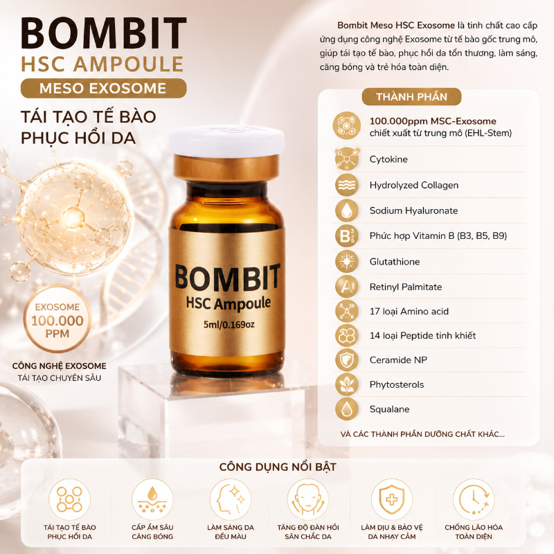 Tinh Chất Tái Tạo Tế Bào, Phục Hồi Da Bombit Meso HSC Exosome