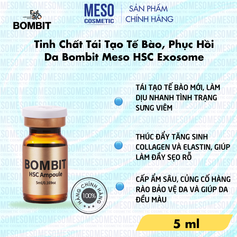 Tinh Chất Tái Tạo Tế Bào, Phục Hồi Da Bombit Meso HSC Exosome