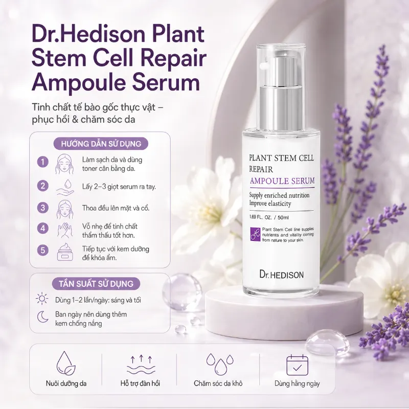 Tinh Chất Tế Bào Gốc Thực Vật Dr.HEDISON Plant Stem Cell Repair Ampoule Serum 50ml-250ml