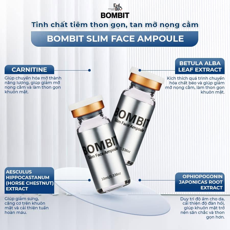 Tinh Chất Thon Gọn Mặt, Hỗ Trợ Giảm Mỡ Má Và Nọng Cằm BOMBIT Slim Face