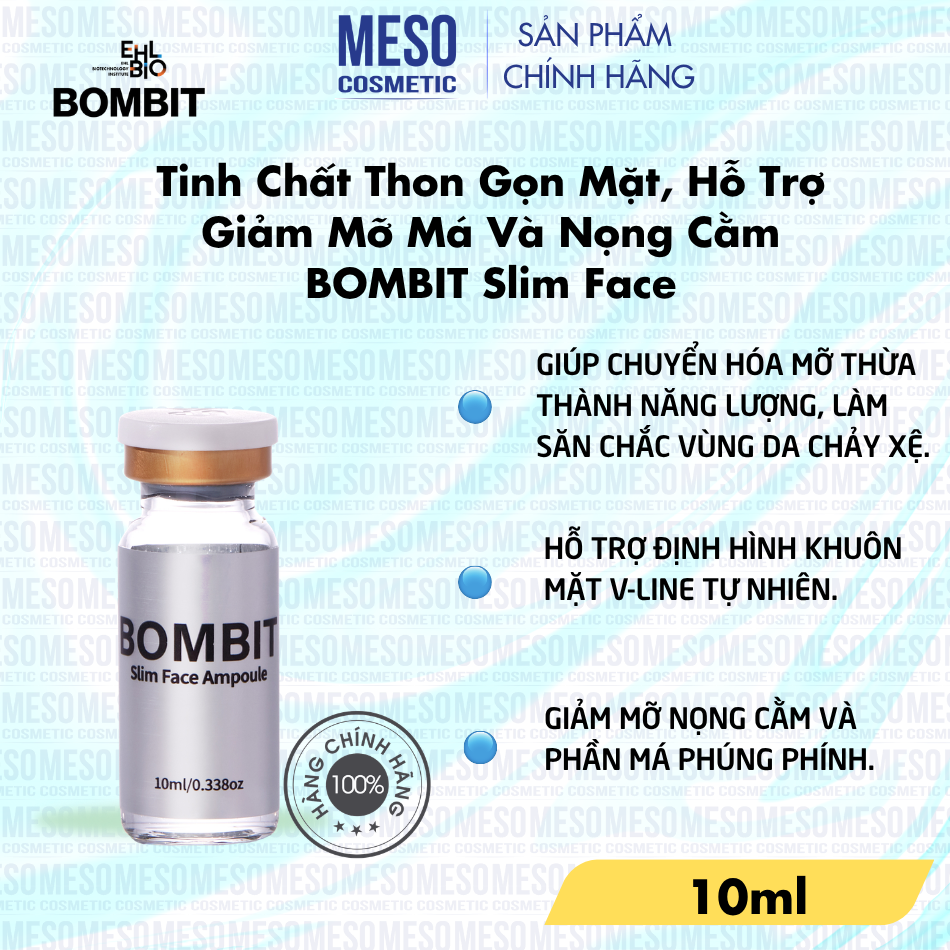 Tinh Chất Thon Gọn Mặt, Hỗ Trợ Giảm Mỡ Má Và Nọng Cằm BOMBIT Slim Face