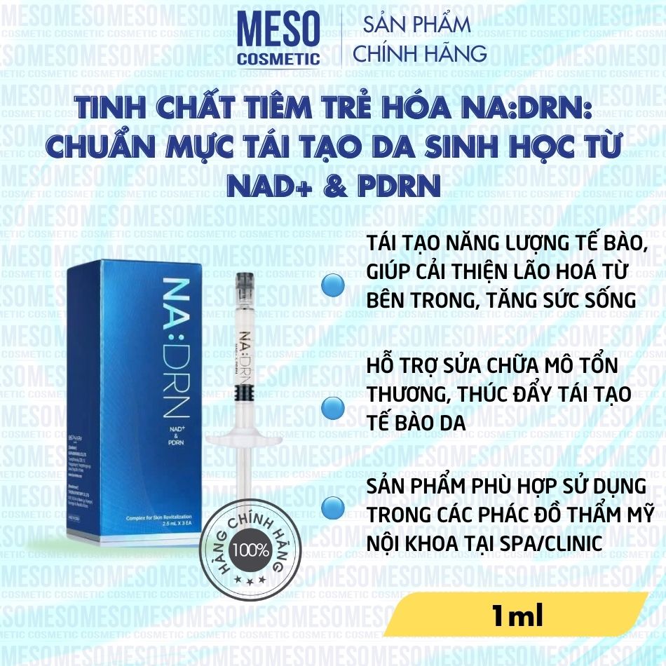 Tinh Chất Tiêm Trẻ Hóa NA:DRN: Chuẩn Mực Tái Tạo Da Sinh Học Từ NAD+ & PDRN