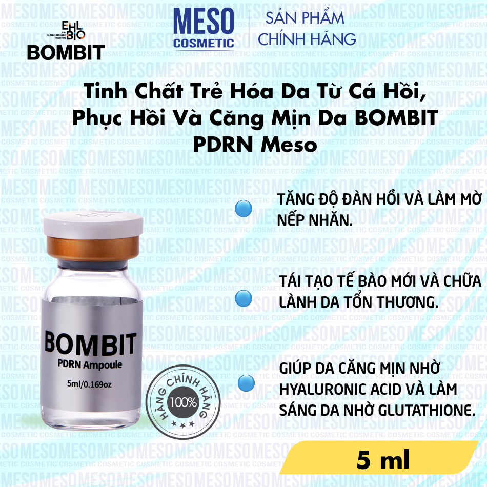 Tinh Chất Trẻ Hóa Da Từ Cá Hồi, Phục Hồi Và Căng Mịn Da BOMBIT PDRN Meso