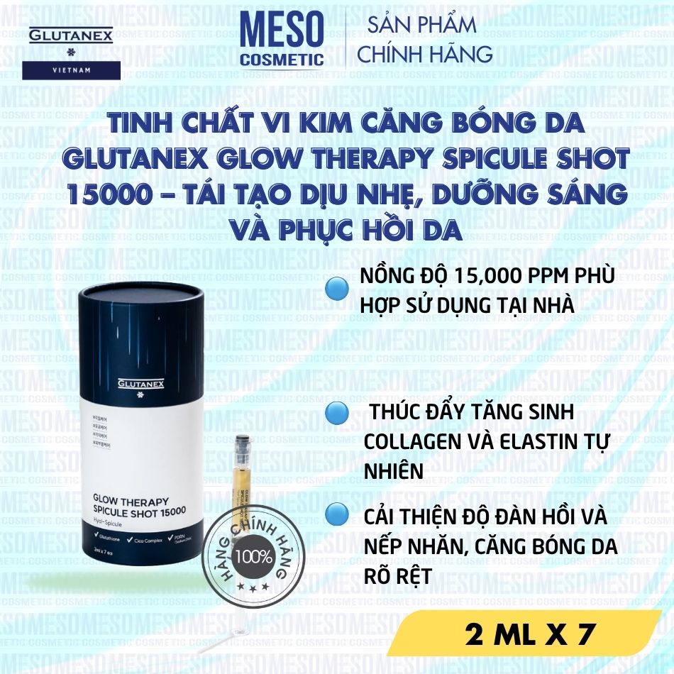 Tinh Chất Vi Kim Căng Bóng Da Glutanex Glow Therapy Spicule Shot 15000 – Tái Tạo Dịu Nhẹ, Dưỡng Sáng Và Phục Hồi Da