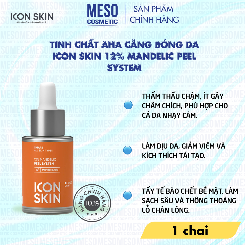 Tinh chất AHA căng bóng da Icon Skin 12% Mandelic Peel System