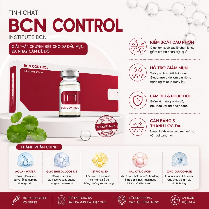 Tinh chất Control Insititute BCN Kiểm Soát Dầu, Hỗ Trợ Giảm Mụn Và Làm Dịu Da