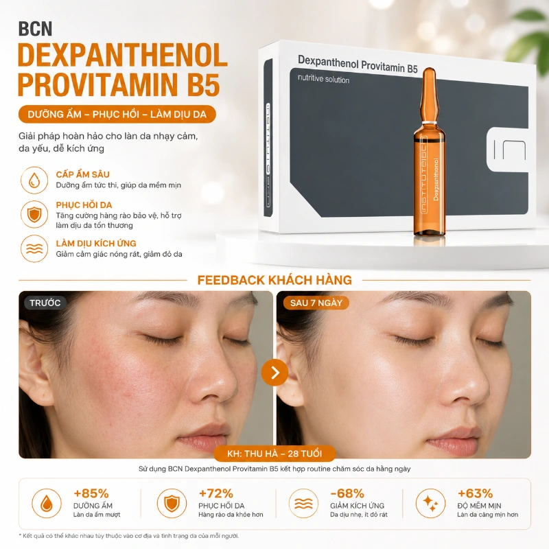 Tinh chất Dexpanthenol Provitamin B5 BCN Tây Ban Nha - Phục hồi da , giữ ẩm, dịu da