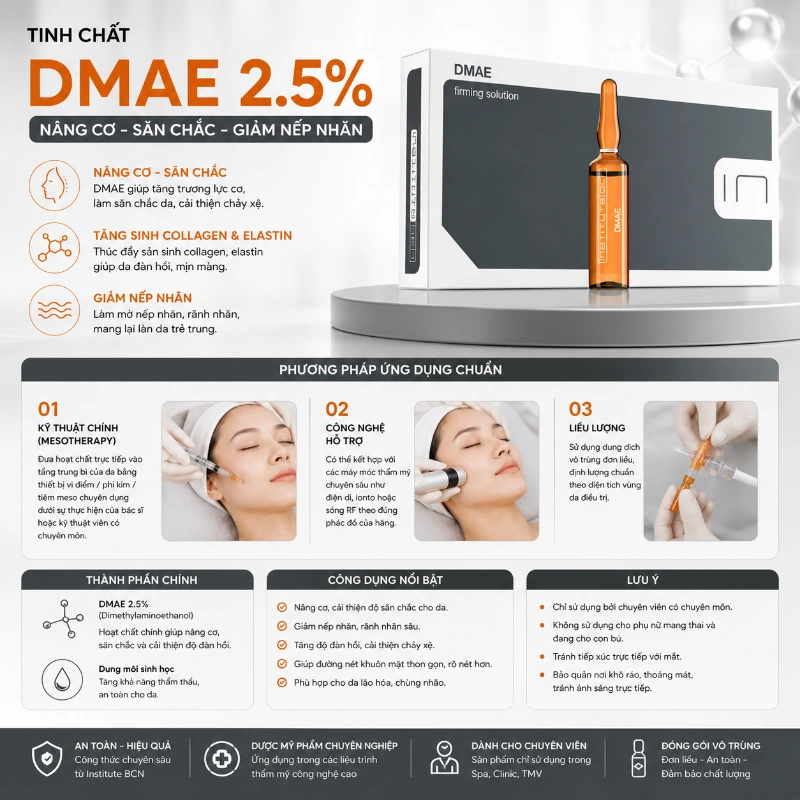 Tinh chất Dmae 2.5% Insititute BCN Nâng Cơ, Săn Chắc Và Giảm Nếp Nhăn