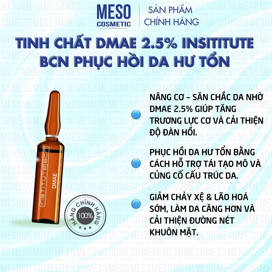 Tinh chất Dmae 2.5% Insititute BCN phục hồi da hư tổn