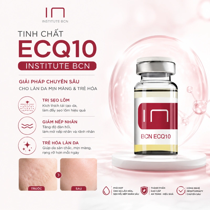 Tinh Chất Hỗ Trợ Cải Thiện Sẹo Lõm, Nếp Nhăn ECQ10 Institute BCN Chính Hãng