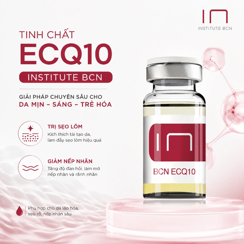 Tinh Chất Hỗ Trợ Cải Thiện Sẹo Lõm, Nếp Nhăn ECQ10 Institute BCN Chính Hãng