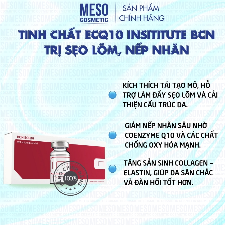 Tinh chất ECQ10 Insititute BCN trị sẹo lõm, nếp nhăn
