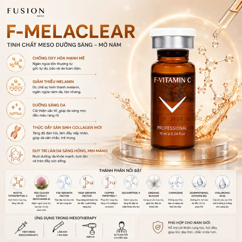 Tinh Chất Hỗ Trợ Mờ Thâm Nám, Làm Sáng Da Fusion F-Vitamin C 10ml Chính Hãng
