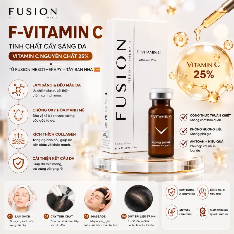 Tinh Chất Hỗ Trợ Mờ Thâm Nám, Làm Sáng Da Fusion F-Vitamin C 10ml Chính Hãng