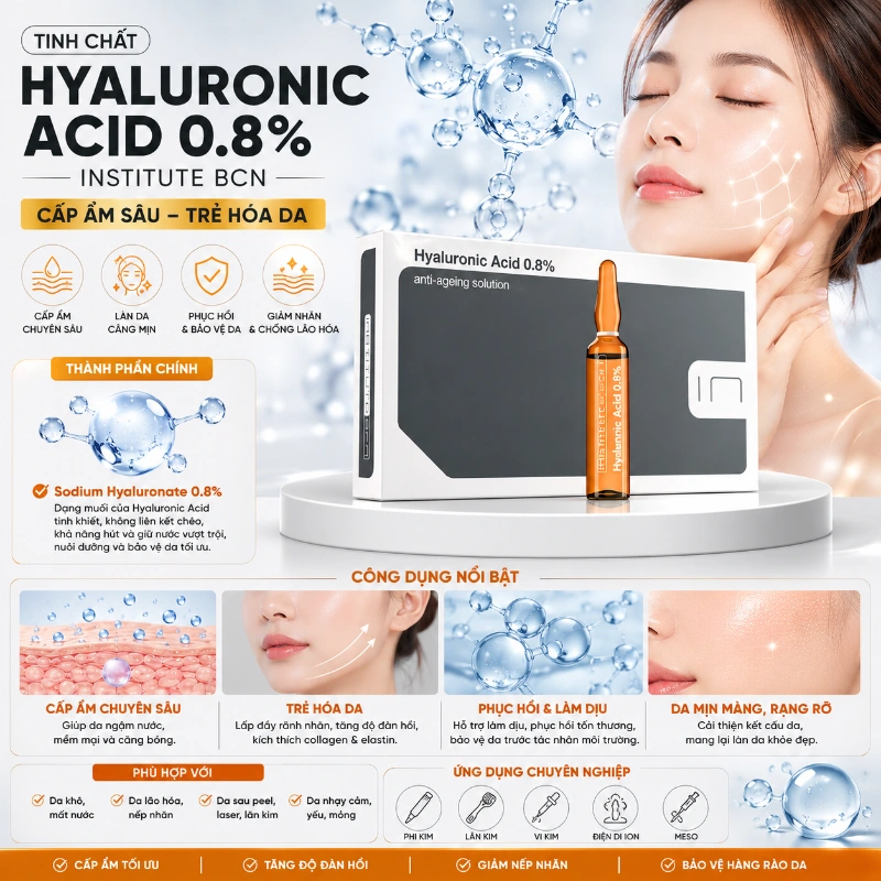 Tinh chất Hyaluronic Acid 0.8% Insititute BCN căng bóng, trẻ hoá