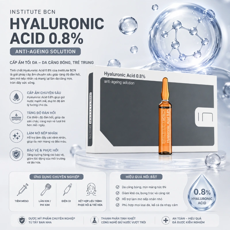 Tinh chất Hyaluronic Acid 0.8% Insititute BCN căng bóng, trẻ hoá