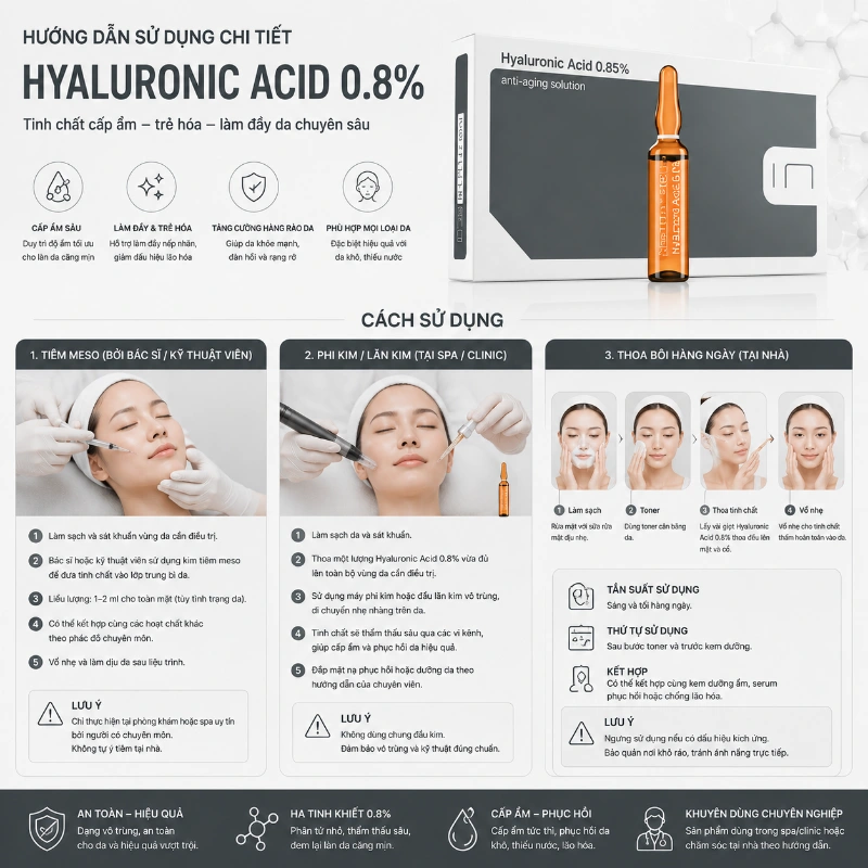 Tinh chất Hyaluronic Acid 0.8% Insititute BCN căng bóng, trẻ hoá