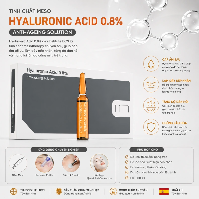 Tinh chất Hyaluronic Acid 0.8% Insititute BCN căng bóng, trẻ hoá