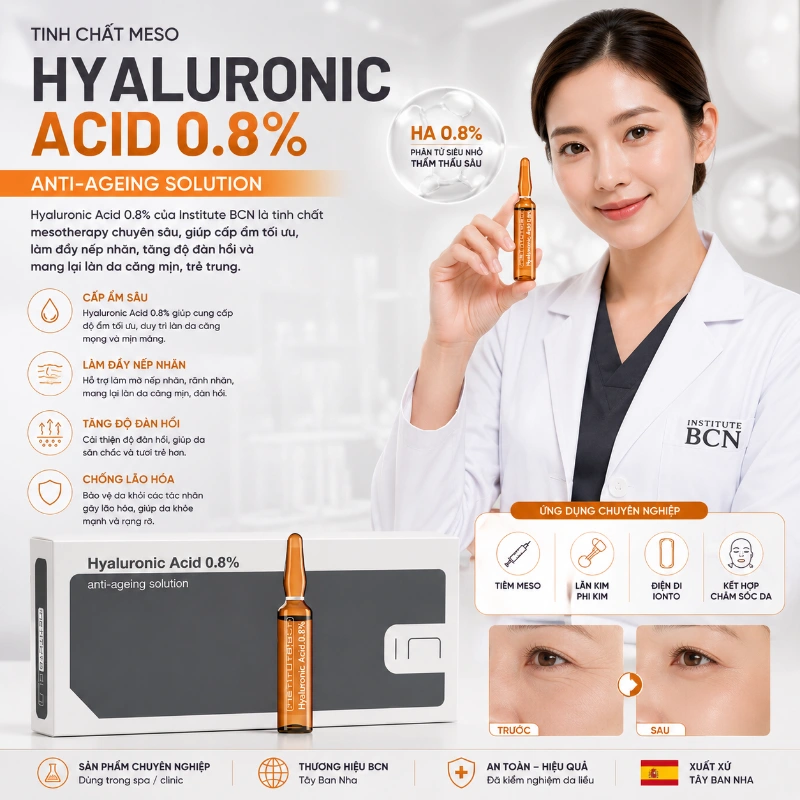 Tinh chất Hyaluronic Acid 0.8% Insititute BCN căng bóng, trẻ hoá