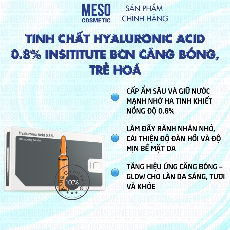 Tinh chất Hyaluronic Acid 0.8% Insititute BCN căng bóng, trẻ hoá