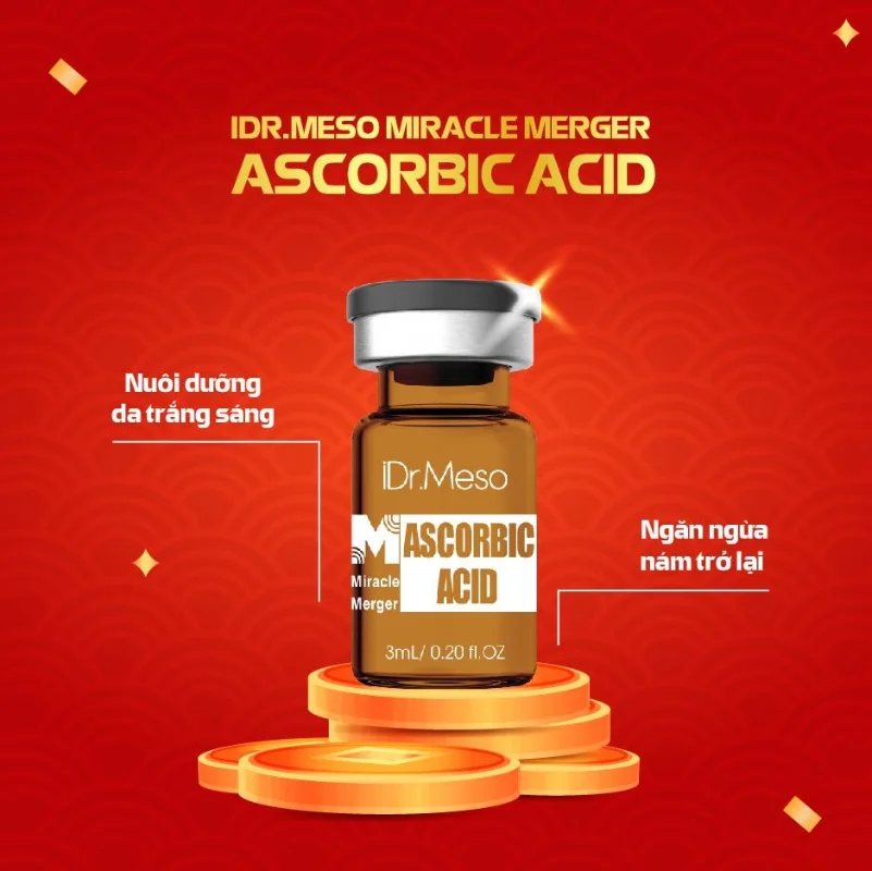 Tinh chất Meso huỷ nám Ascorbic 20% Idr Skin Idr.Meso Miracle Merger