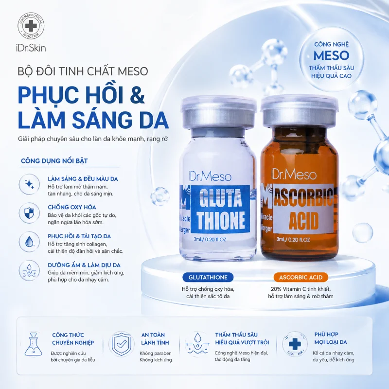 Tinh chất Meso huỷ nám Ascorbic 20% Idr Skin Idr.Meso Miracle Merger