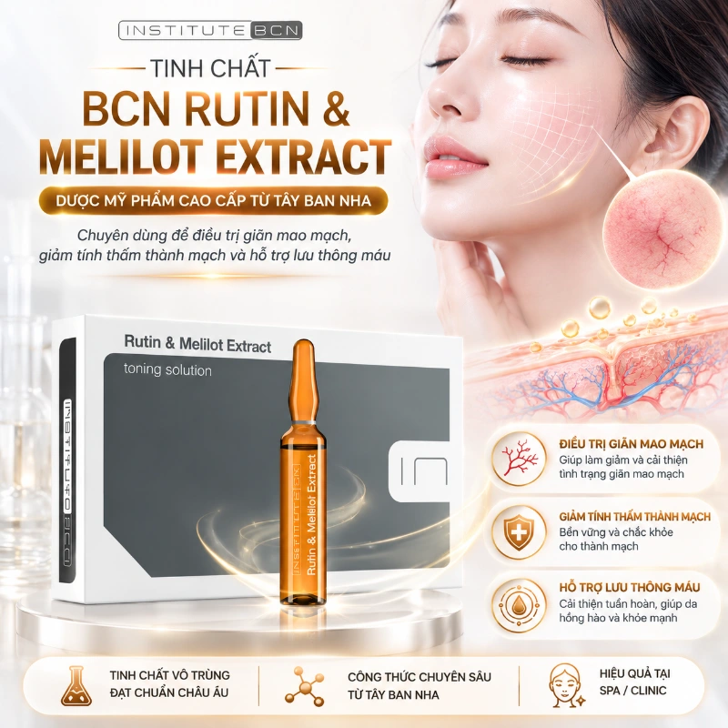 Tinh Chất Hỗ Trợ Cải Thiện Giãn Mao Mạch, Phục Hồi Da Yếu Rutin & Melilot Extract BCN Tây Ban Nha Chính Hãng