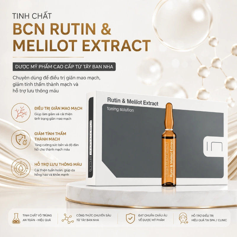 Tinh Chất Hỗ Trợ Cải Thiện Giãn Mao Mạch, Phục Hồi Da Yếu Rutin & Melilot Extract BCN Tây Ban Nha Chính Hãng