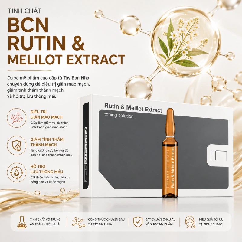 Tinh Chất Hỗ Trợ Cải Thiện Giãn Mao Mạch, Phục Hồi Da Yếu Rutin & Melilot Extract BCN Tây Ban Nha Chính Hãng