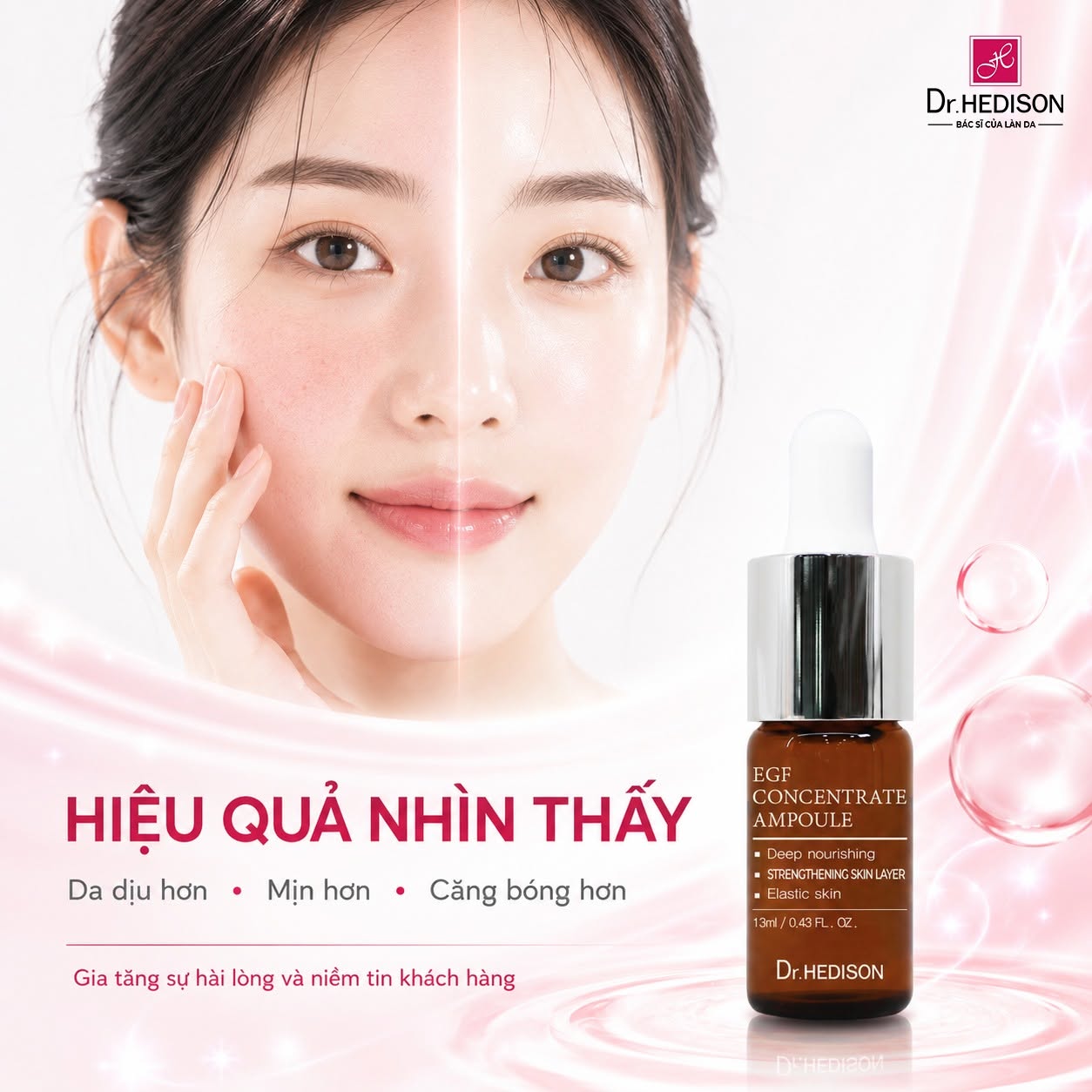Tinh chất Tái tạo, phục hồi da chuyên sâu Dr.Hedison EGF Concentrate Ampoule 13ml x 1 lọ