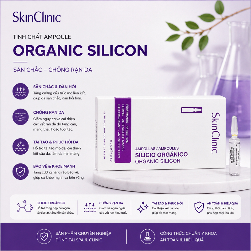 Tinh chất ampoule săn chắc chống rạn da SkinClinic Organic Silicon