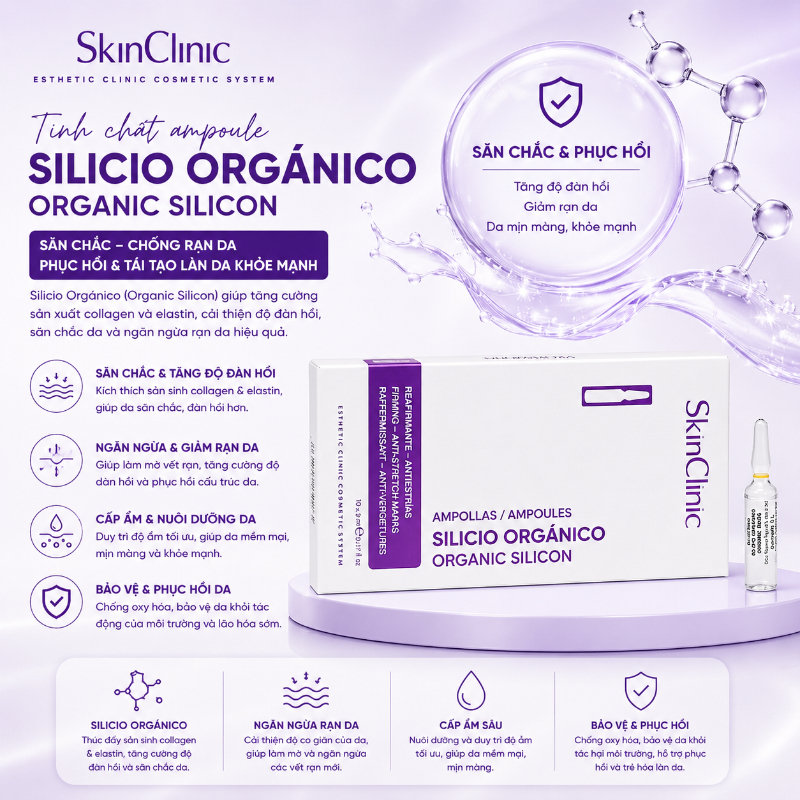 Tinh chất ampoule săn chắc chống rạn da SkinClinic Organic Silicon