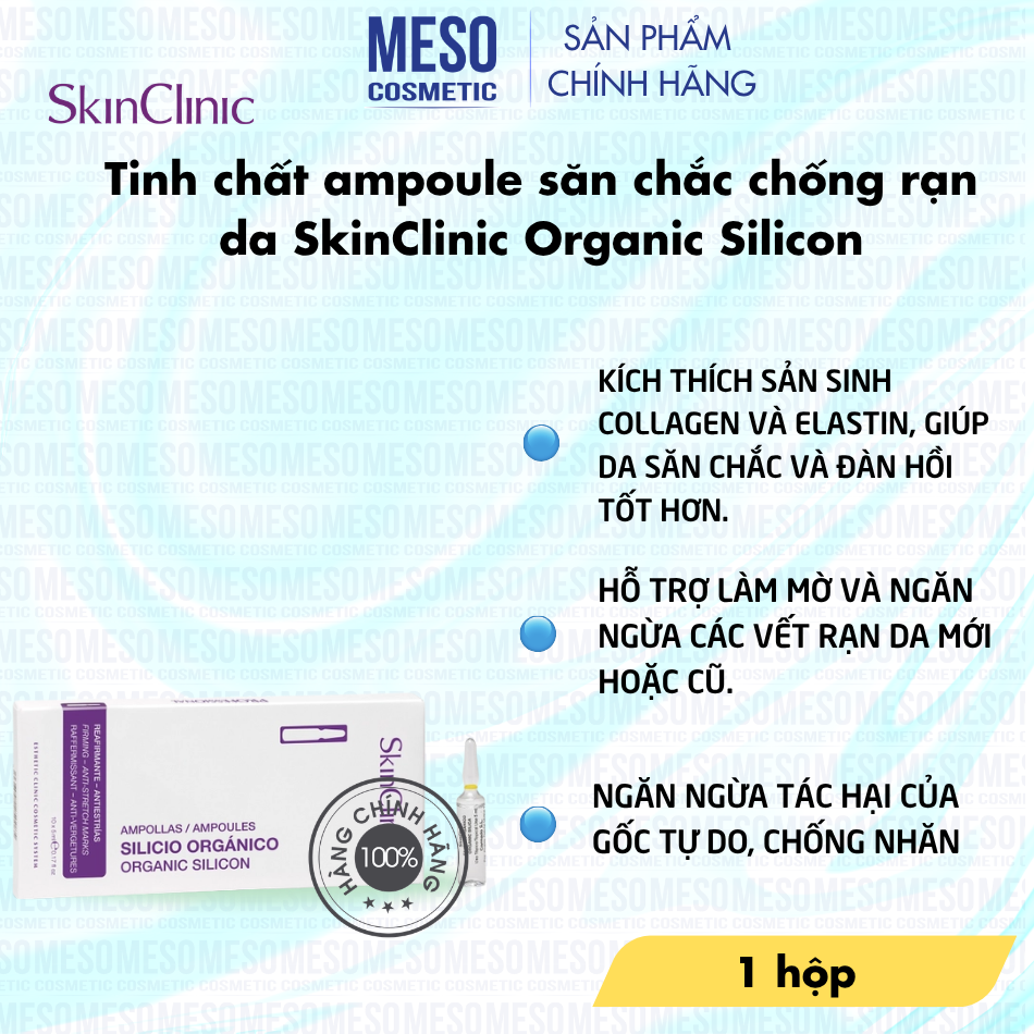 Tinh chất ampoule săn chắc chống rạn da SkinClinic Organic Silicon