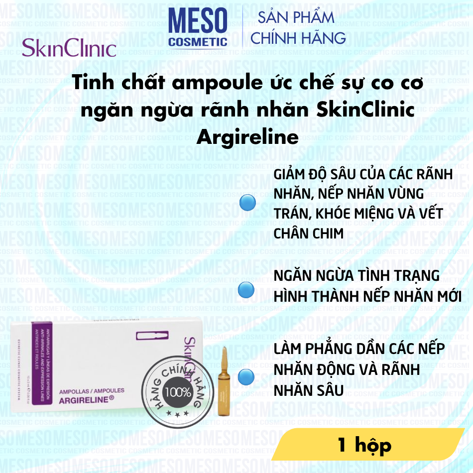 Tinh chất ampoule ức chế sự co cơ ngăn ngừa rãnh nhăn SkinClinic Argireline