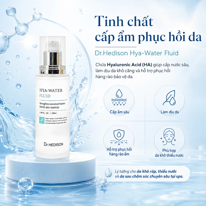 Tinh chất cấp ẩm phục hồi da Dr.HEDISON Hya-Water Fluid 50ml