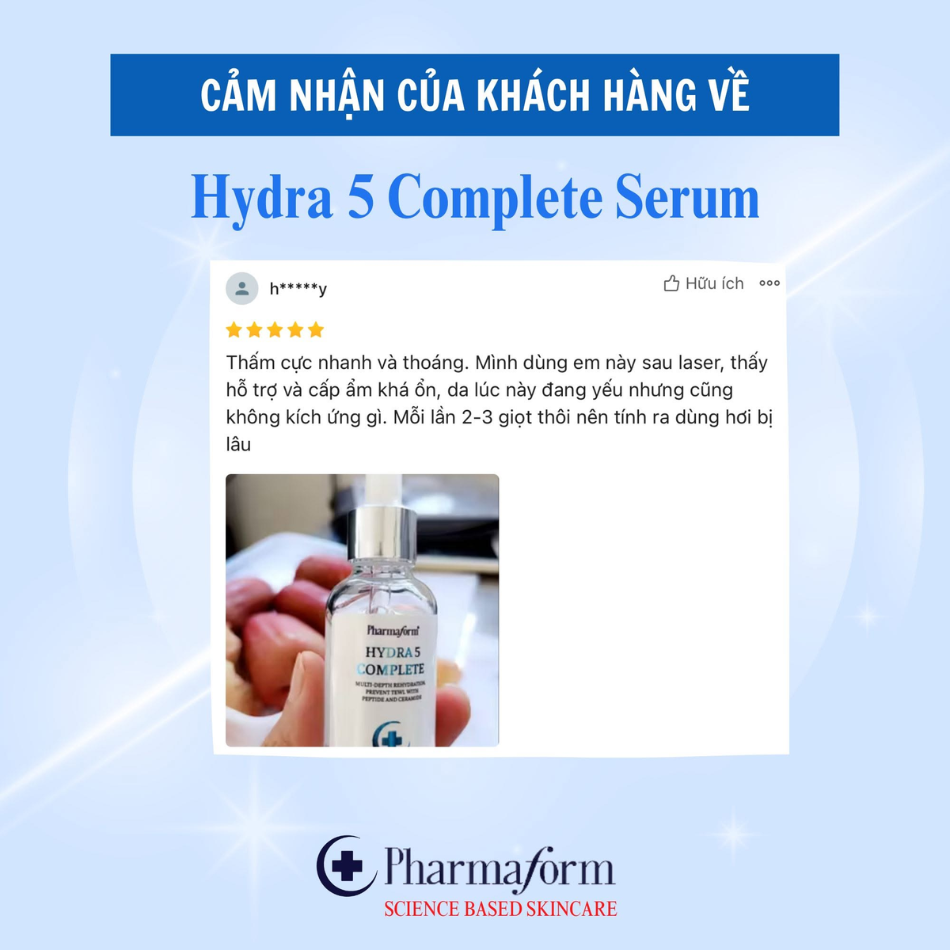 Tinh chất cho da nhạy cảm, giảm nhanh các biểu hiện kích ứng Pharmaform Hydra 5 Complete Serum