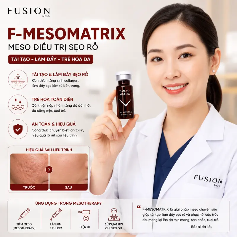 Tinh Chất Hỗ Trợ Cải Thiện Sẹo Lõm, Sẹo Rỗ Fusion F-Meso Matrix 5ml Chính Hãng