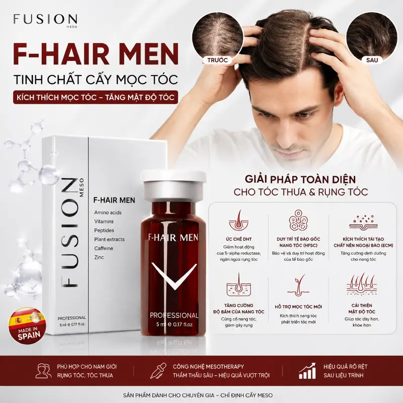 Tinh Chất Hỗ Trợ Giảm Rụng Tóc, Kích Thích Mọc Tóc Fusion F-Hair Men 5ml Chính Hãng