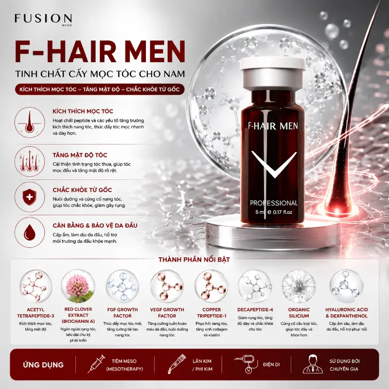 Tinh Chất Hỗ Trợ Giảm Rụng Tóc, Kích Thích Mọc Tóc Fusion F-Hair Men 5ml Chính Hãng