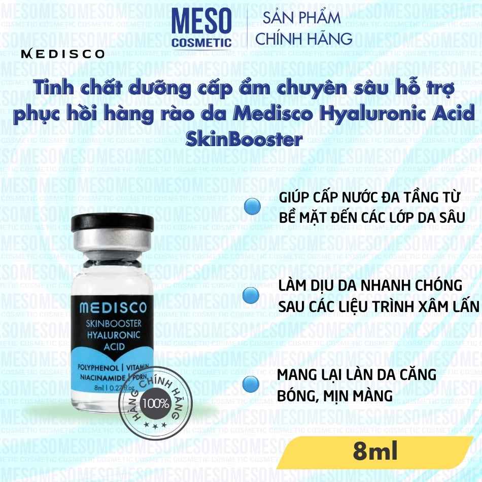 Tinh chất dưỡng cấp ẩm chuyên sâu hỗ trợ phục hồi hàng rào da Medisco Hyaluronic Acid SkinBooster