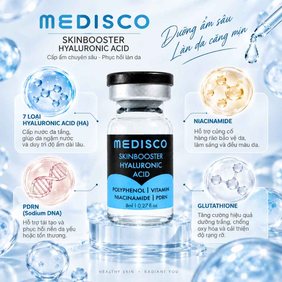 Tinh chất dưỡng cấp ẩm chuyên sâu hỗ trợ phục hồi hàng rào da Medisco Hyaluronic Acid SkinBooster